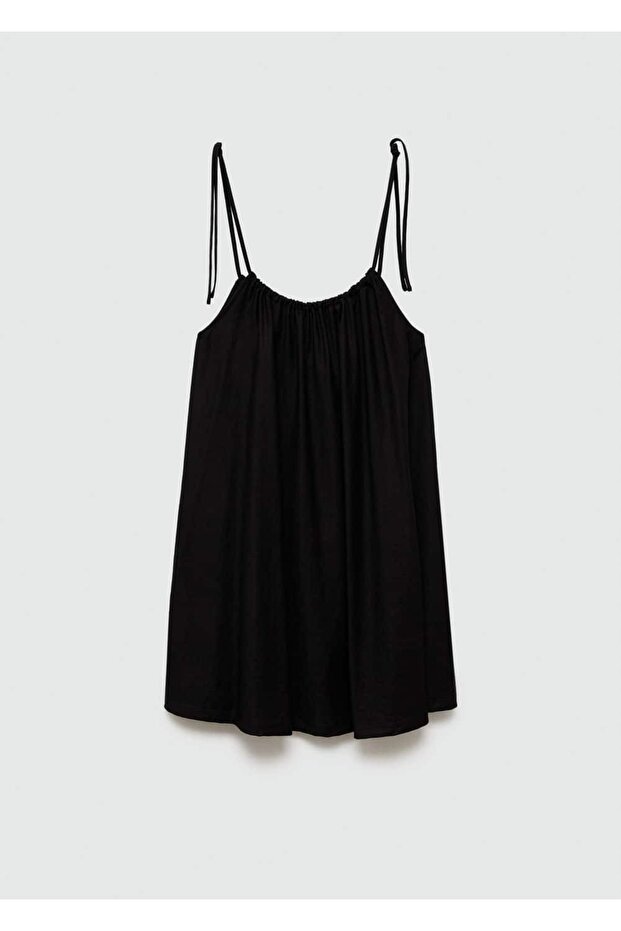 Dökümlü kısa elbise - 3