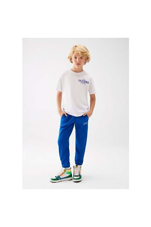 MAVİ LOGO BASKILI ÖRME PANTOLON - 3