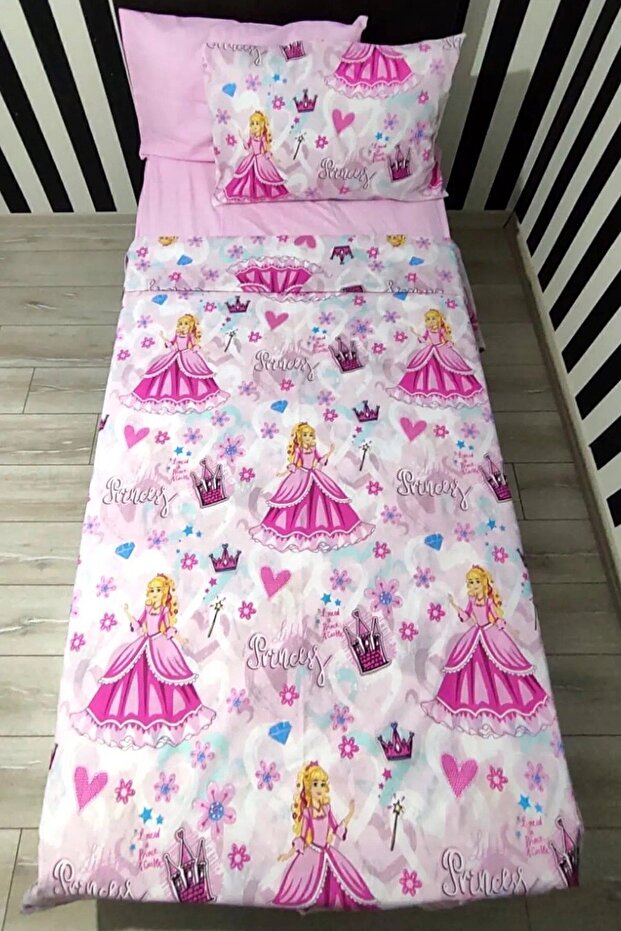 Single Duvet Cover Set Girl Ranforce Cotton Princess Patterned 155X230 cm