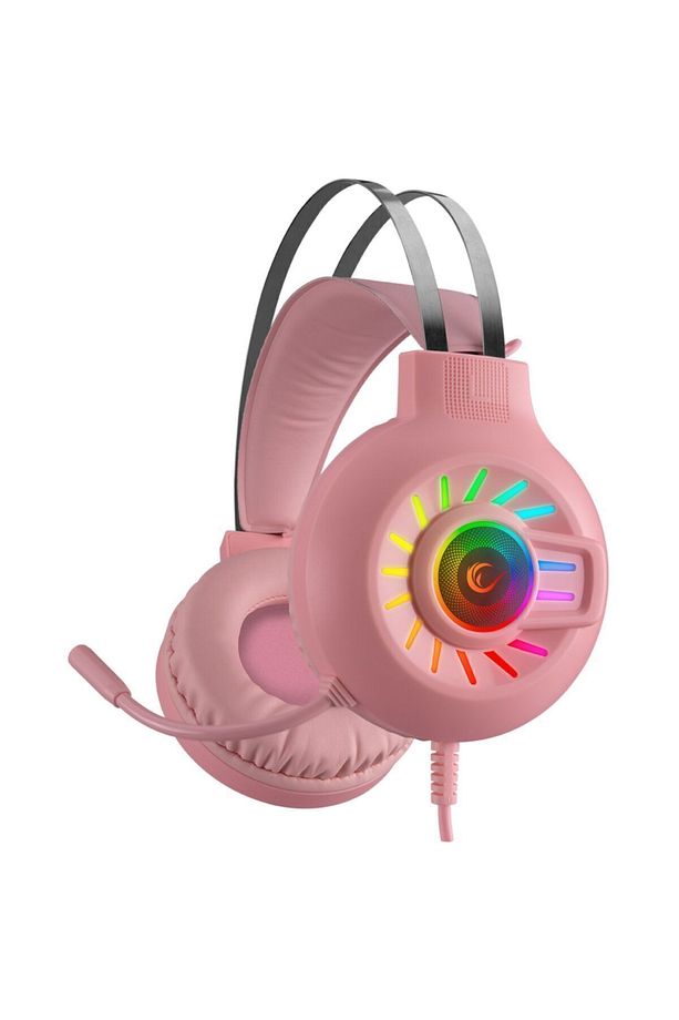 Rm-k44 Zengibar Pembe 7.1 Surround Rgb Işık Efekti Mikrofonlu Oyuncu Kulaklığı - 1