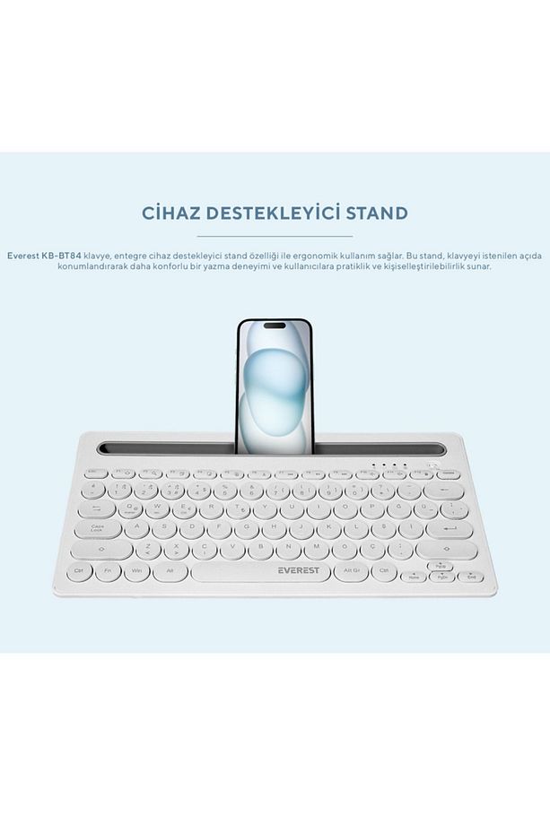 Bluetooth Ultra İnce+Şarjlı Q Mac/Win/Android/Ios Uyumlu Kablosuz klavye - 3