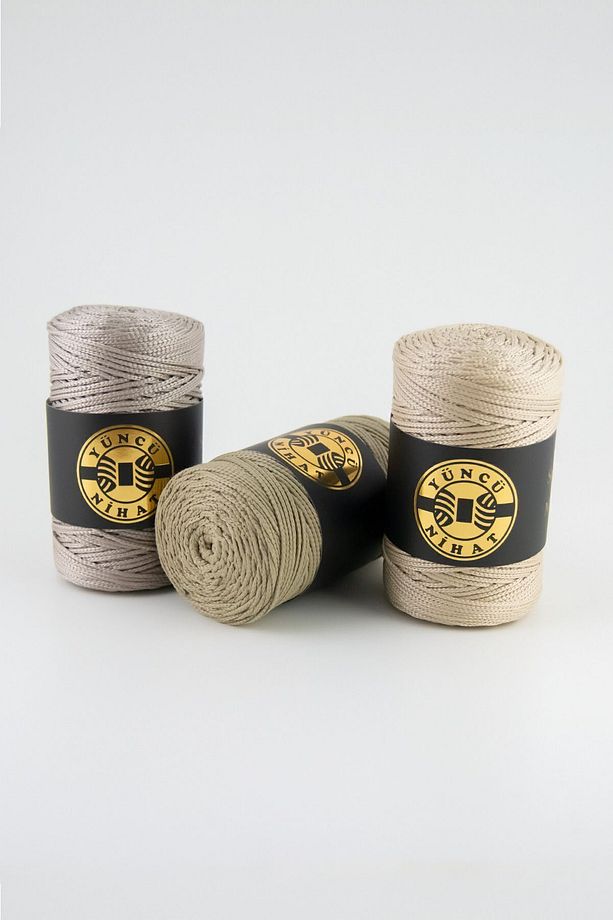 200 gr - 200 Mt - 2.5 Mm Siyah (185) Polyester Makrome Ipi Çanta Ipi Supla Ipi Örgü Ipi - 5