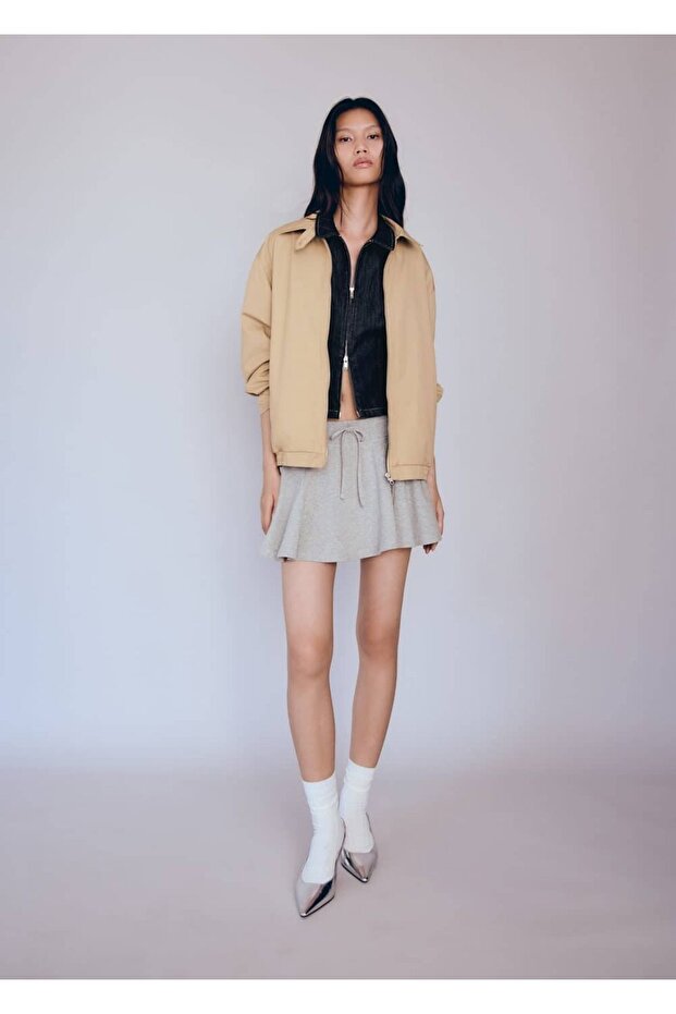 Bağ detaylı kısa etek - 2