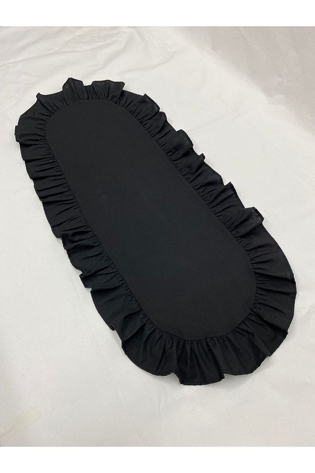 Pamuk Polyester Fırfırlı Oval Runner 30x80 Cm - 1
