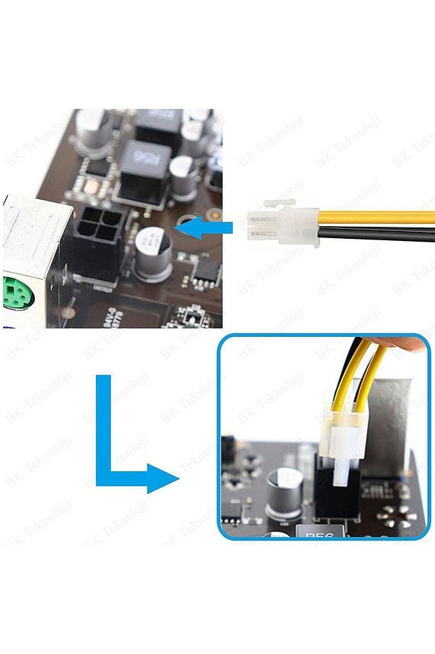 4 Pin Molex - Atx P4 Cpu 4-pin 12v Psu Güç Kaynağı Konektörü Adaptör Kablosu - 4
