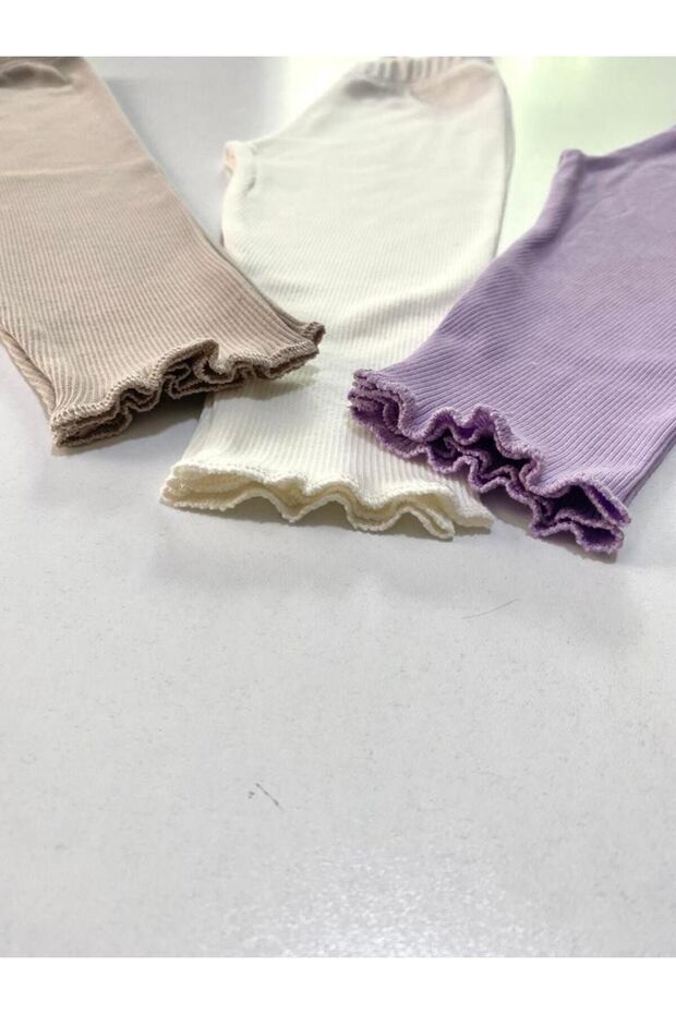 Fitilli Esnek 3lü Bebek Taytı Çocuk Taytı Tek Alt - 3