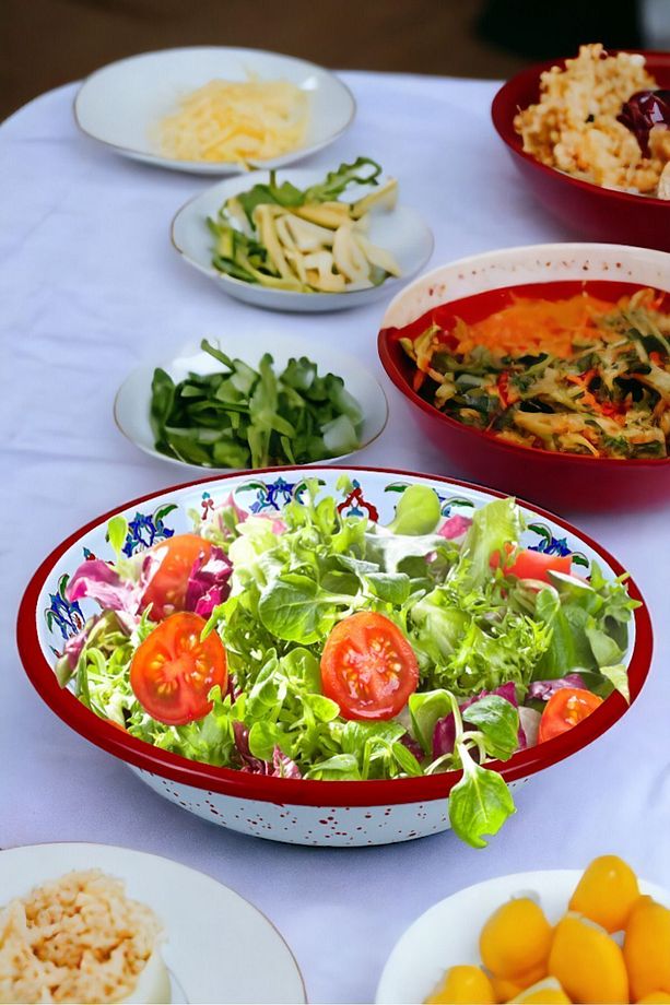 20 Cm Emaye Kase Tabak, Çukur Tabak, Salata Tabak, Cips Tabak - 4