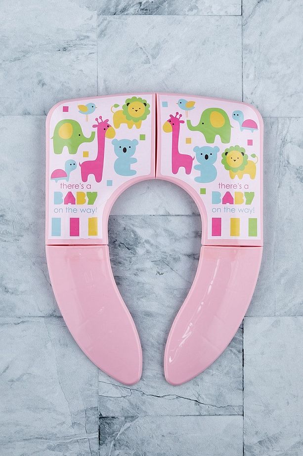Katlanabilir Portatif Kolay Taşınabilir Çocuk Klozet Kapağı Adaptörü Pembe - 7