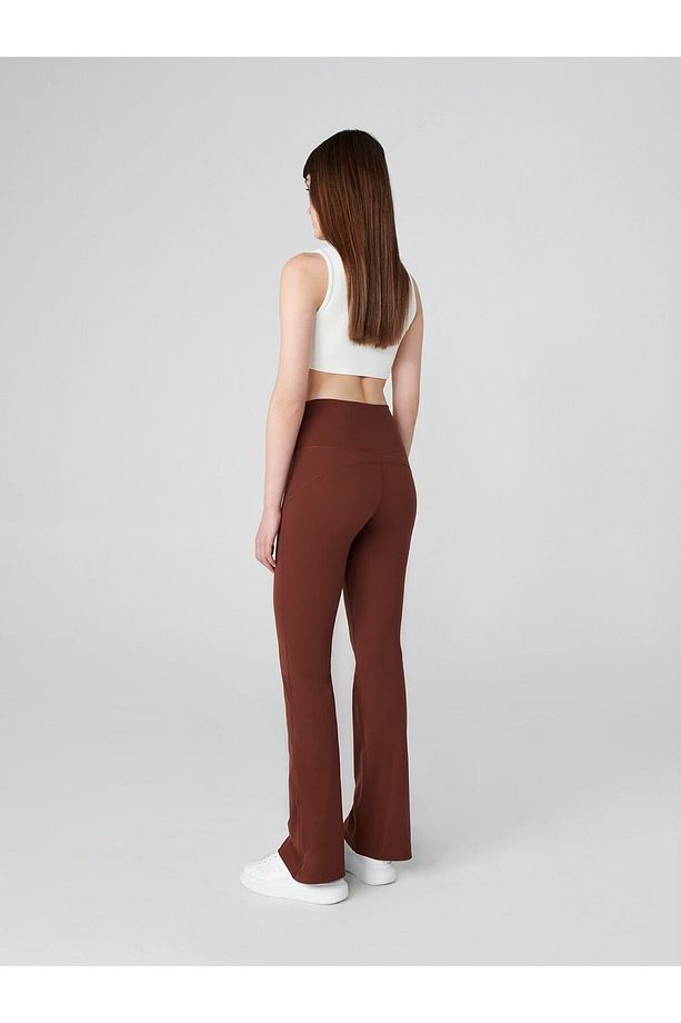 Push Up Light Bootcut Toparlayıcı Ispanyol Paça Tayt Brown - 2