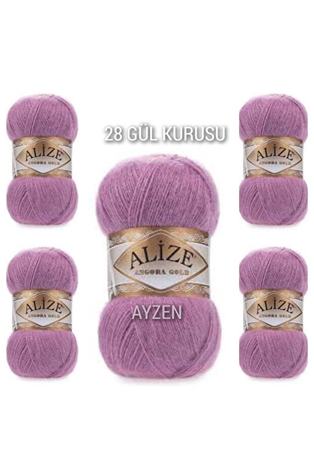 Ayzen Home Angora Gold Hand Knitting Yarn 5 Pack Color No: 28