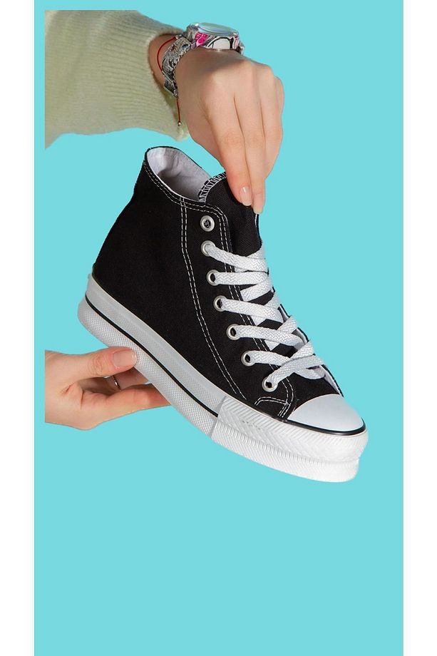 Platform Convers Yüksek Taban Bağcıklı Spor Ayakkabı - 1