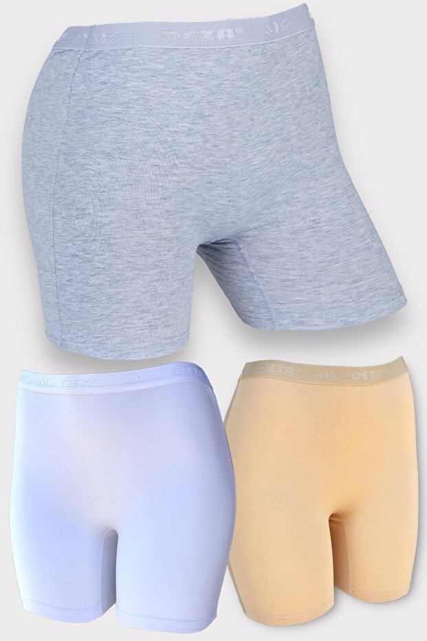 3-Piece Women's Long-Legged High-Waist Recovery Cotton Boxer Shorts