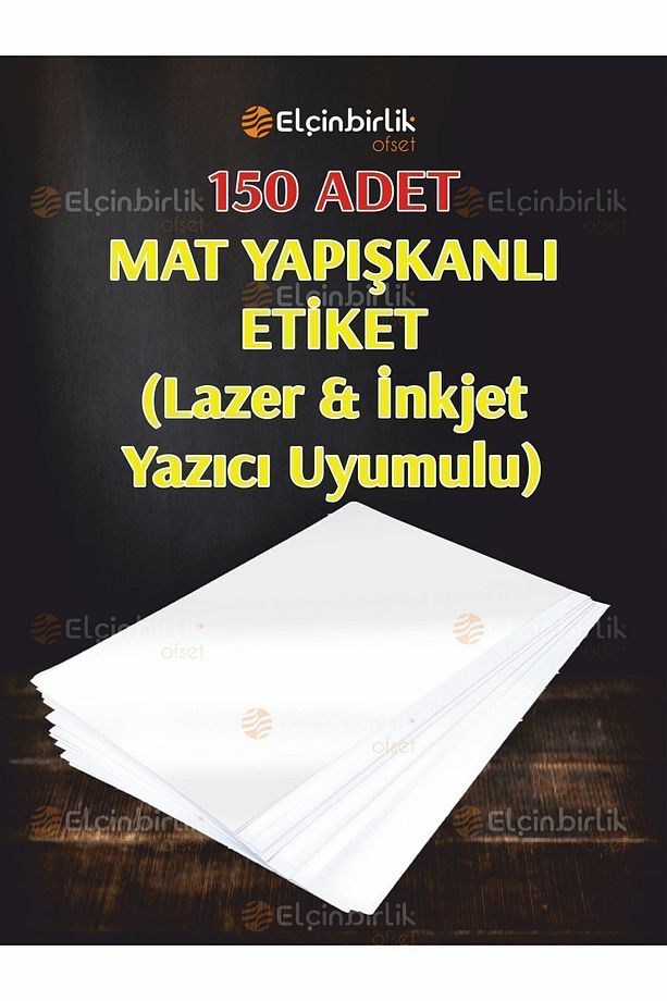 150li Kartuşlu Mürekkepli Tüm Yazıcılara Uygun Yapışkanlı A4 Mat Kuşe Etiket Yapışkan - 1