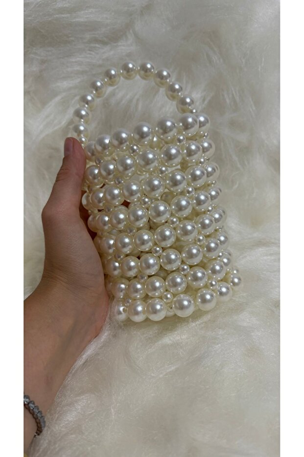 Kadın El İşçiliği İnci Çanta - 7