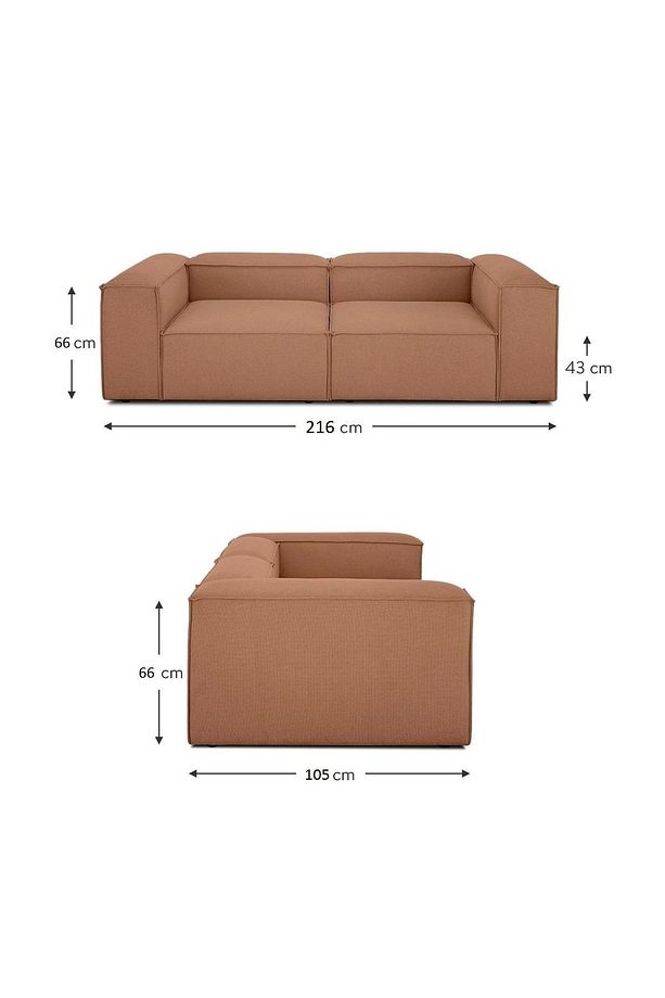 Mode Soft Ikili Kanepe Koltuk 2 Modül 33 Numara Kiremit Keten Kumaş (DAİRENİZE TESLİM) - 5