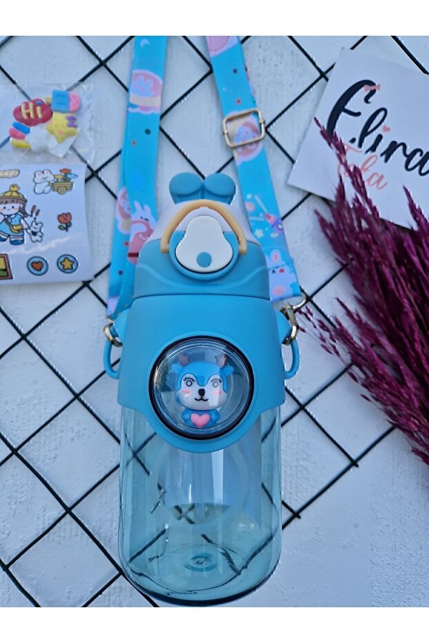 DEER FIGURE WITH BEAR AND RABBIT EARS SCHOOL WATER CAMPER WITH HANGER DRINKER MODELS ELIRA BUCKLE