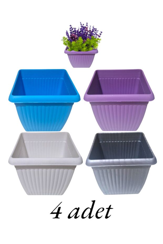 Saksı Kare 4 Renk 1.5 Litre - 1
