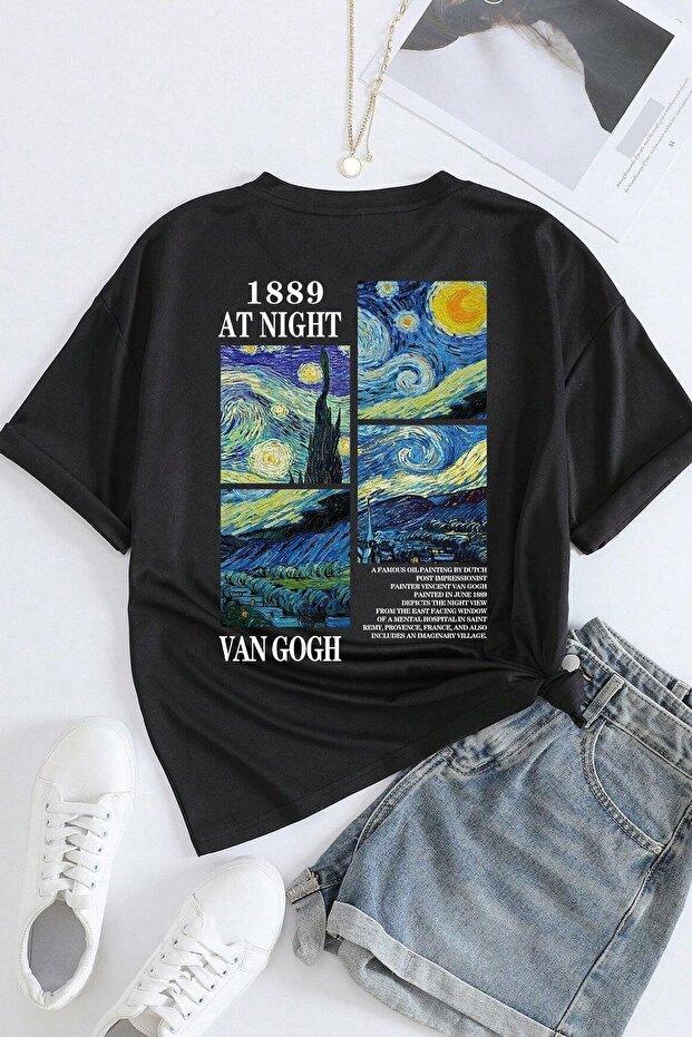 Unisex Van Gogh Printed Oversize T-shirt