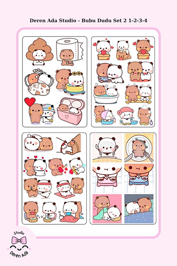 Bubu Dudu 4'lü Sticker Seti 2 - 1