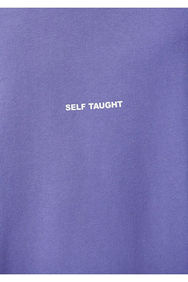 Baskılı Mor Sweatshirt 0611623-70609 - 7