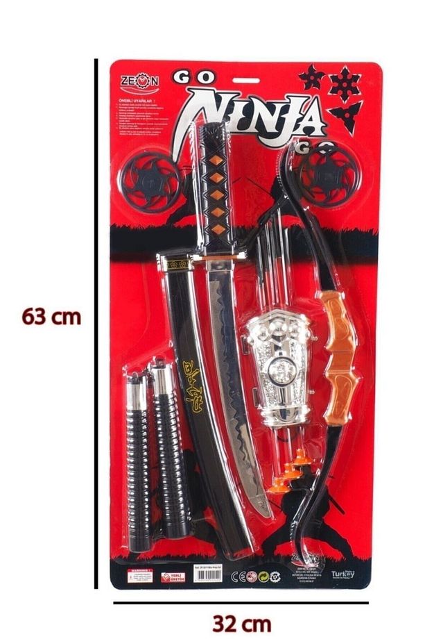 Ninja Ok Ve Kılıç Seti Ninja Kılıç Oyuncak Seti Oyuncak Kılıç Set Toplam 4 Set - 1