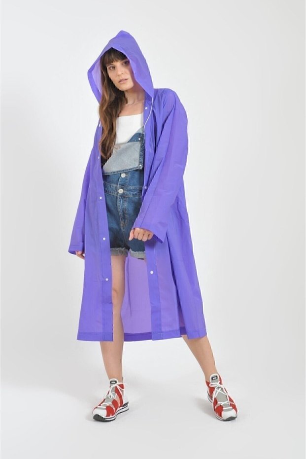 Unisex Purple Water Windproof Raincoat - 1 Pcs