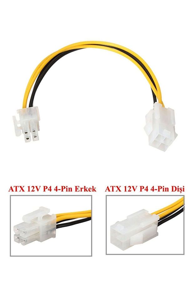 Atx Güç Kaynağı 12v 4-pin P4 Cpu Power Erkek-dişi Uzatma Kablosu - 1
