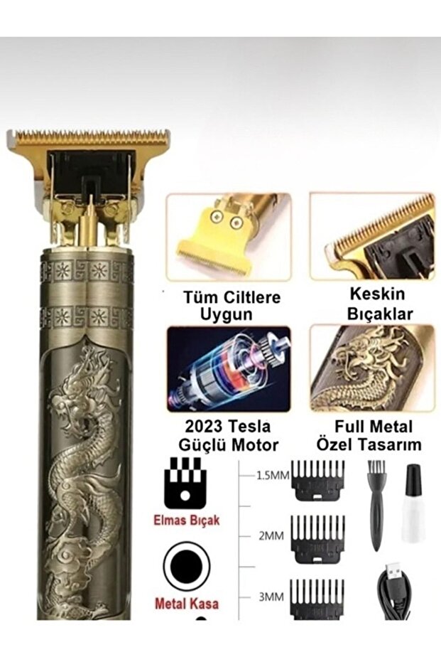 Genel Markalar Profesyonel T-bıçak Saç Sakal Ense Ve Çizim Tıraş Makinesi