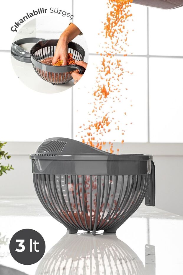 Linea Rice Strainer 3 Liter Anthracite