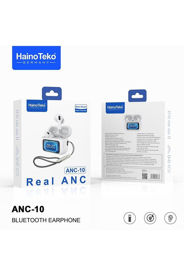 ANC10  Anc Dokunmatik Dijital Ekranlı Aktif Gürültü Engelleme Bluetooth Kulaklık Şeffaf Mod ENC/ANC - 2