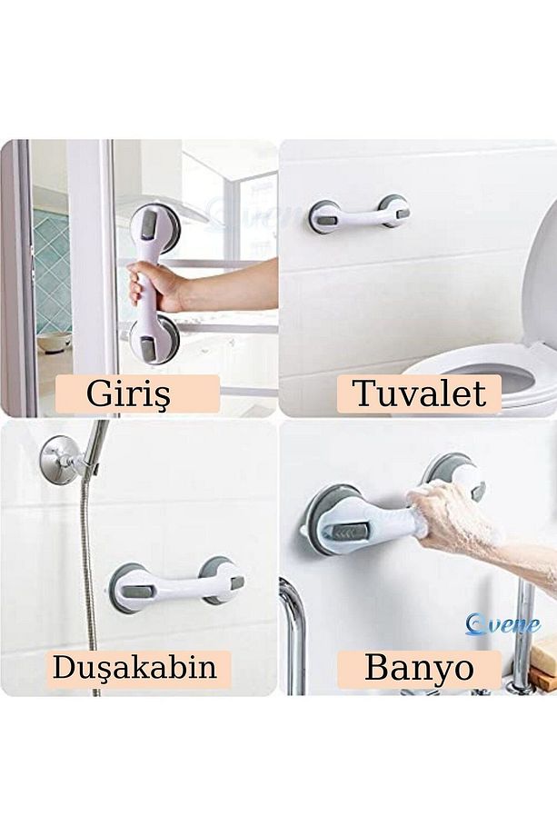 Banyo Güvenlik Tutacağı: Banyo Ve Tuvaletlerde Kullanılmak Üzere Kilitli Vantuzlu Yardımcı Tutacak - 2