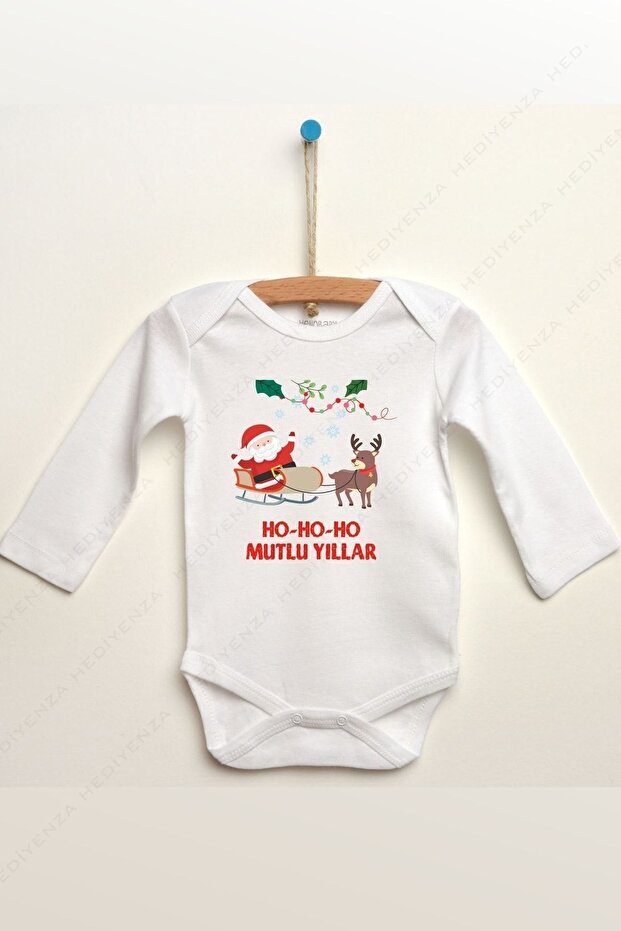 Hohoho Happy Birthday Printed Long Sleeve Baby Body & Bodysuit