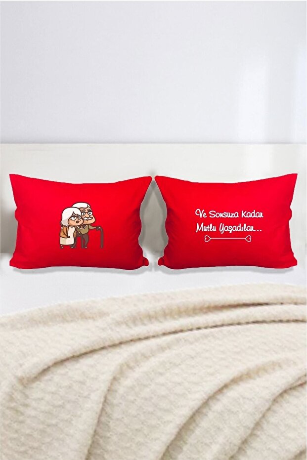Happy You Have Ever Lived Double Decorative Pillow Case 50x70 Cm - Red