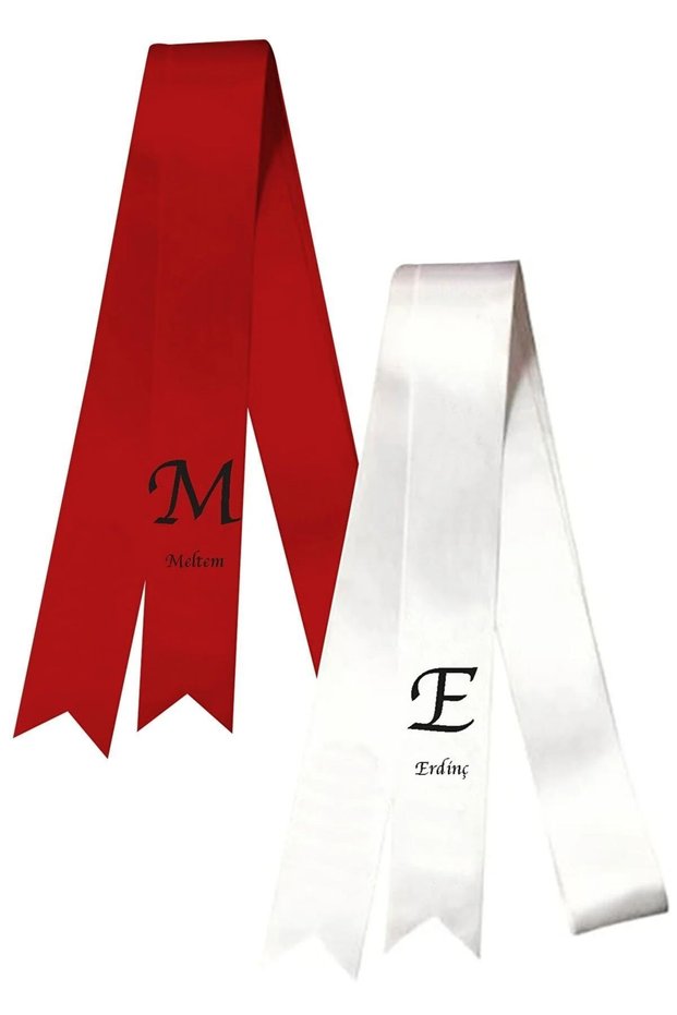 Engagement Wedding Bride Groom Jewelry Ribbon Ceremony Ribbon Satin White Ribbon Letter and Name 2 Mt