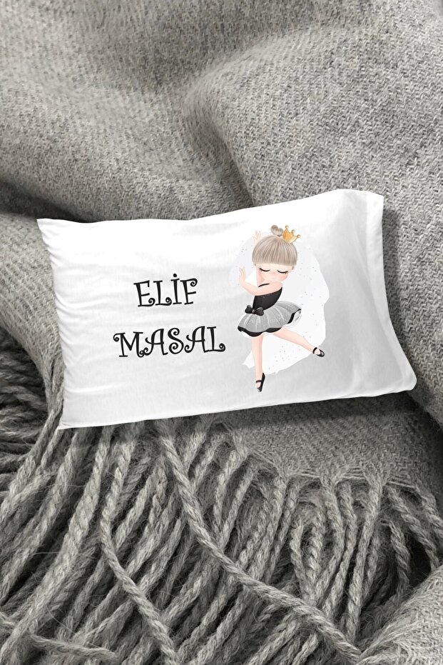 Ballerina Printed Decorative Children's Pillow Case 50x70 Cm 1 Piece - Single - White