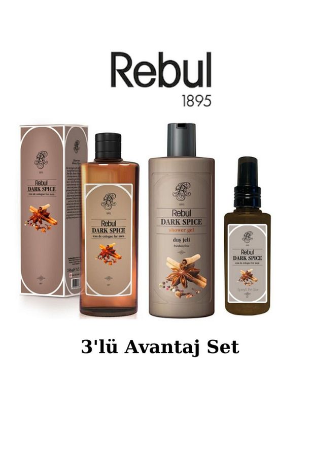 Dark Spice Edc 250ml Kolonya 500ml Duş Jeli 125ml Edc Kolonya 3'lü Avantaj Set - 1