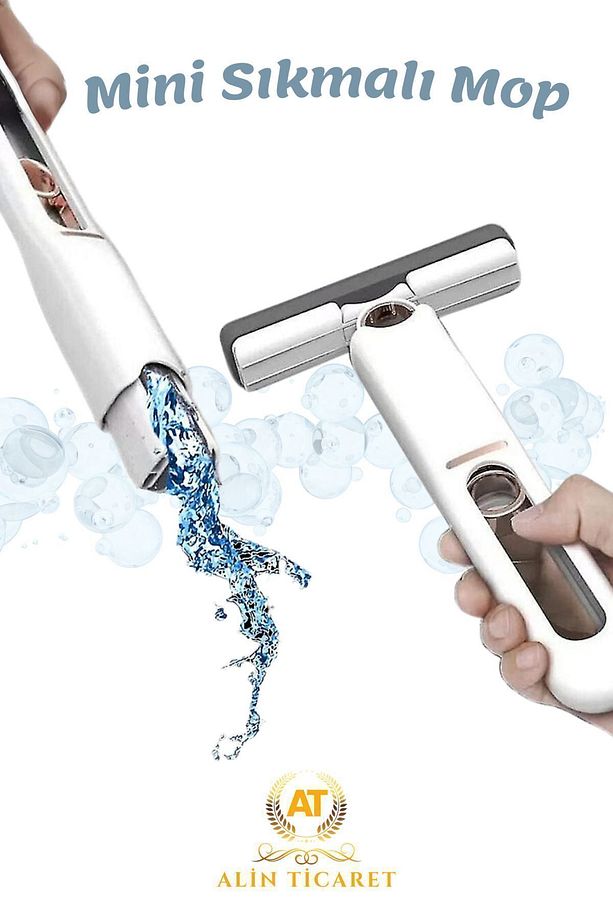 Taşınabilir Mini Mop Kendinden Sıkmalı Mini Temizlik Paspası / Mutfak-Araba-Banyo-Camlarda Kullanım - 1