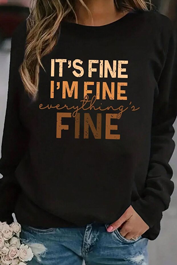 Unisex Fine Printed Crew Neck Sweatshirt