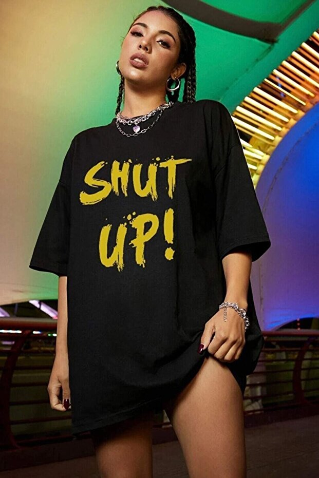تيشيرت بتصميم مطبوع Shut Up