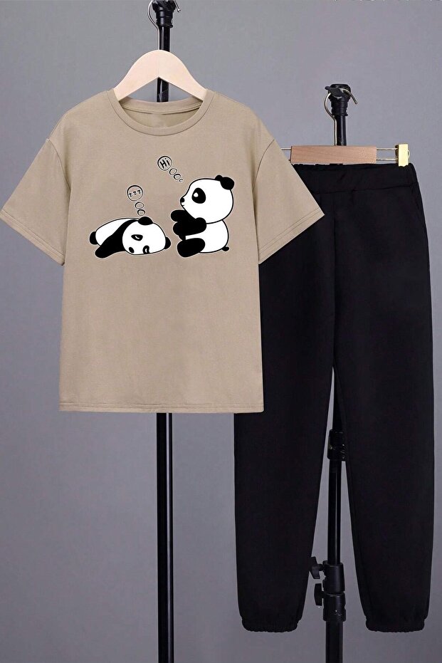 Kids Sleep Panda Bottom - Top Tracksuit Set