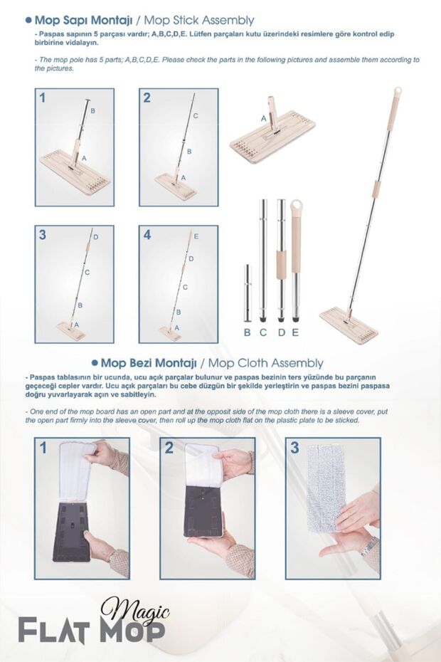Magic Flat (Tablet) Mop Set 4 Microfiber Bez - 3