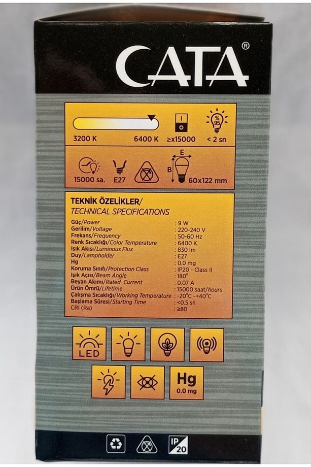 Şarjlı Led Ampül Elektriksiz 8 Saat Yanar Işıldak Lamba Kesintisiz Yanmaya Devam Eder - 5