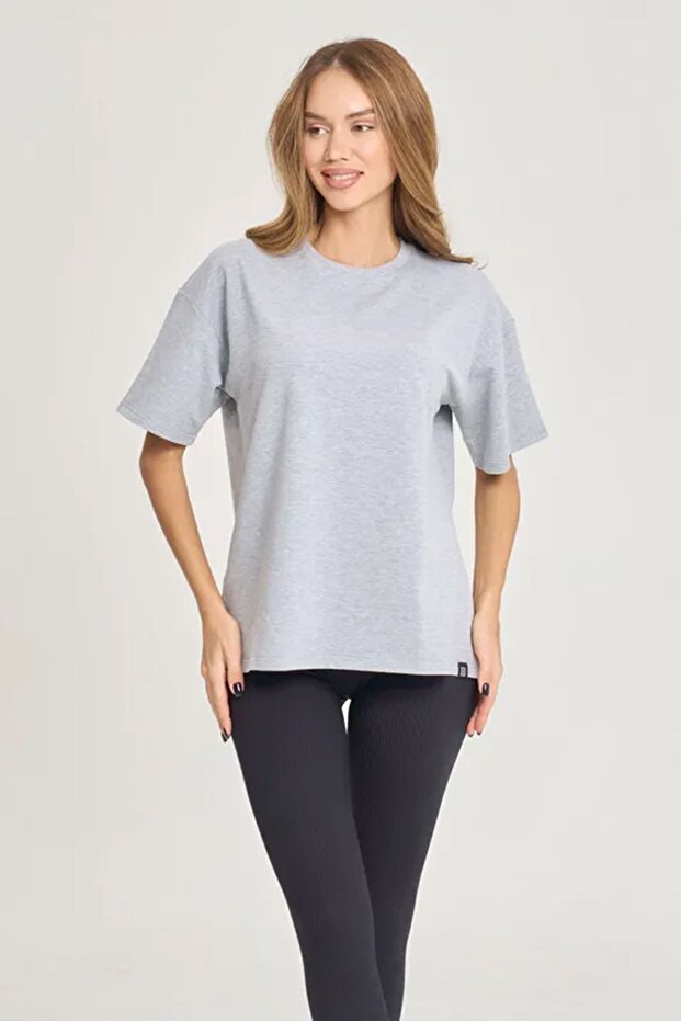 Unisex  Pamuklu Oversize Basic Tshirt - 1