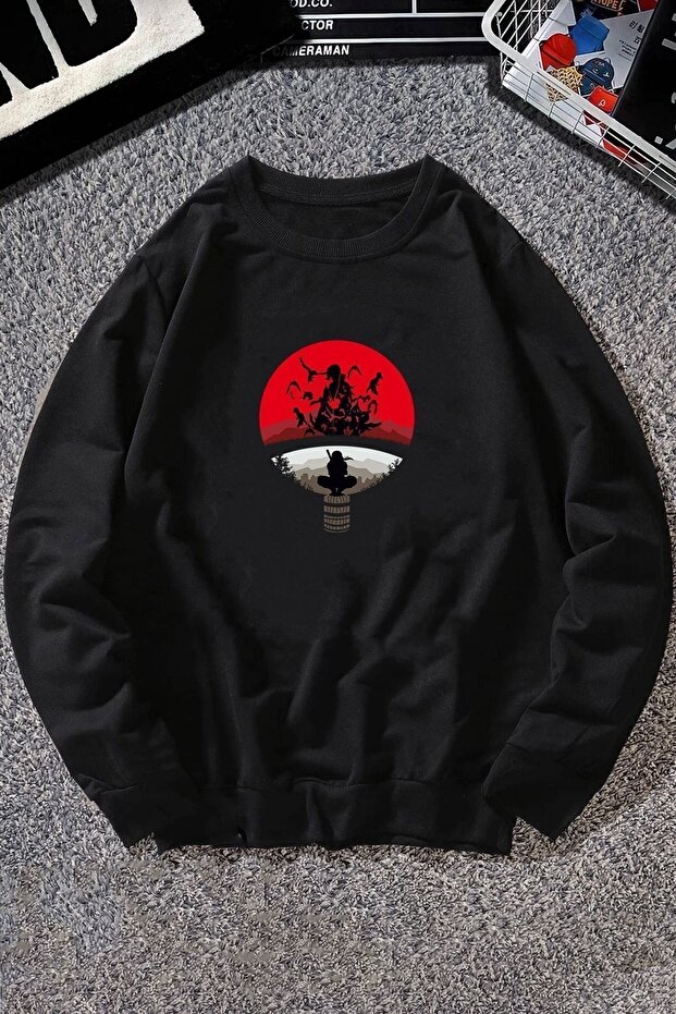 Unisex Itachi Uchiha Printed Crew Neck Sweatshirt