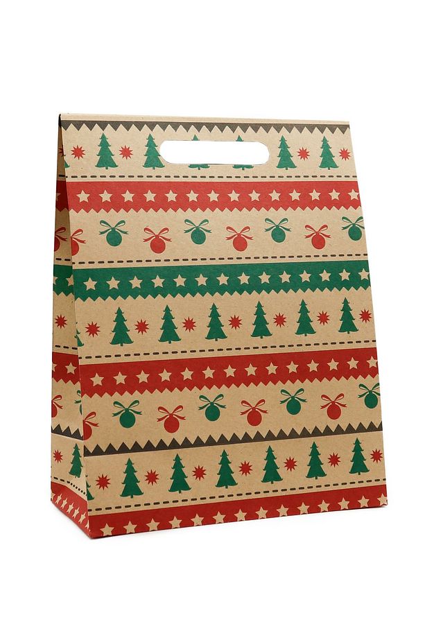 Yılbaşı Işıltısı Baskılı Zarf Model Karton Çanta 25 X 32 X 12 Cm 1 Adet ,yılbaşı Hediye Kutusu - 3
