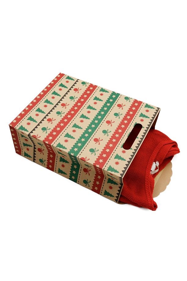 Yılbaşı Işıltısı Baskılı Zarf Model Karton Çanta 25 X 32 X 12 Cm 1 Adet ,yılbaşı Hediye Kutusu - 5