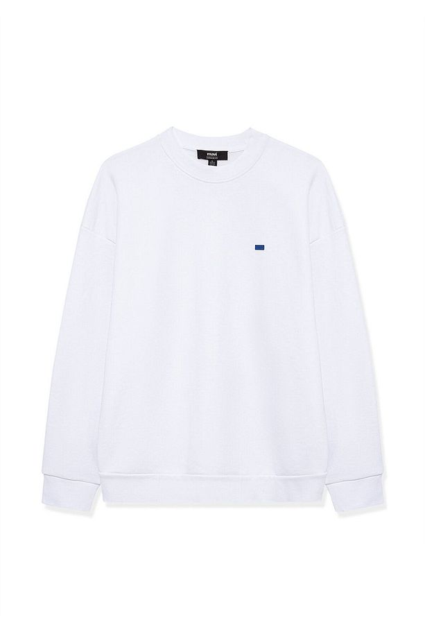 Bisiklet Yaka Beyaz Basic Sweatshirt 0S10084-620 - 7