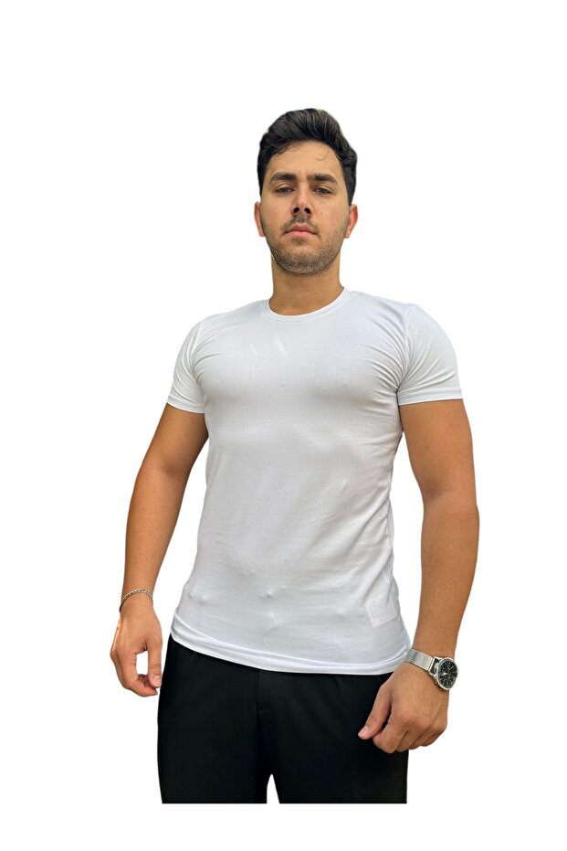 Basic Yaka Düz Tişört - 2