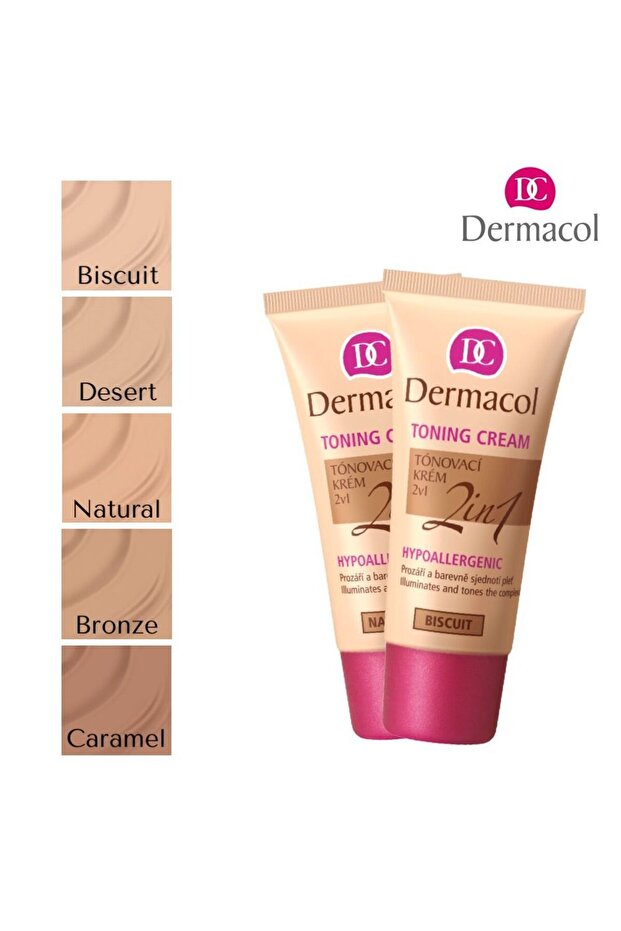 Brightening and Darkening Toning Cream - Foundation 2 in 1 - Biscuit
