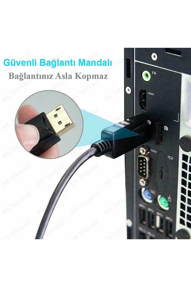 Yüksek Kalite 4K Displayport to HDMI Dönüştürücü Kablo - 1.8 Metre - 5